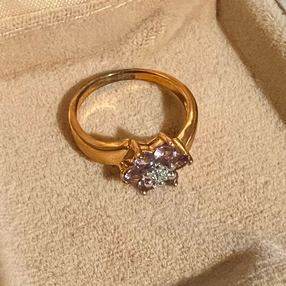 Pink & Gold Flower Ring